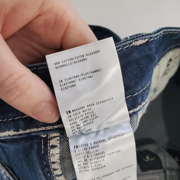 Miss Me Jeans Women 26 x 34 Mid-Rise Bootcut Embroidered Flag Skull Southwest - Picture 13 of 14